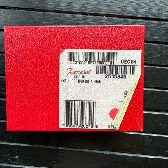 Baccarat Red Crystal Love Heart Gold Statement Necklace MINT - Picture 9 of 10